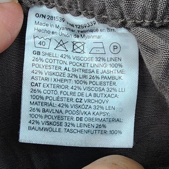 New NWT Wide Leg Linen Blend Pants Brown Size Large‎ - Picture 6 of 8